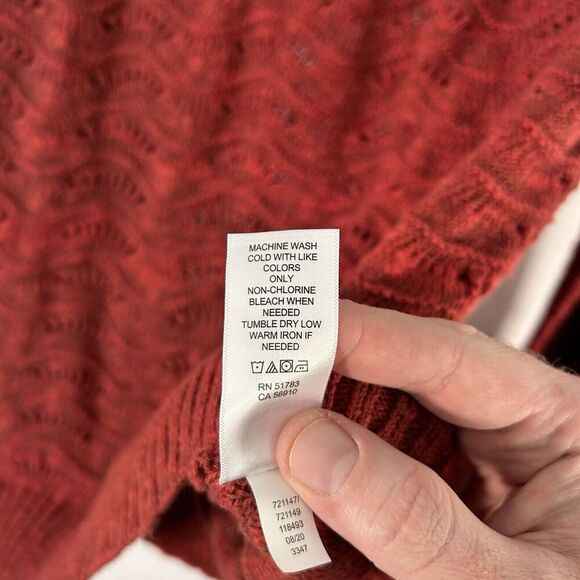 New Maurices Sweater Small Solid Red Knit Long Sleeve Crew Neck 100% Cotton - Picture 7 of 8